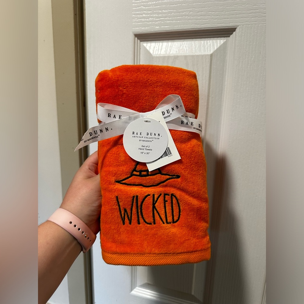 Rae Dunn WICKED hand towel set